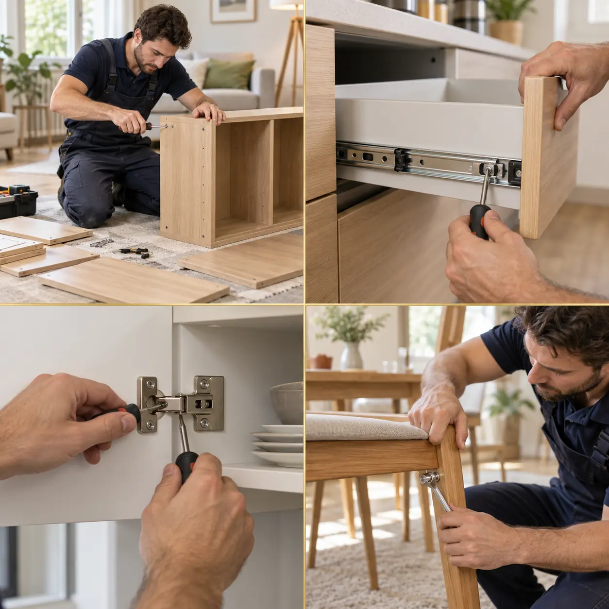 Exemples de montage et de réparation de mobilier