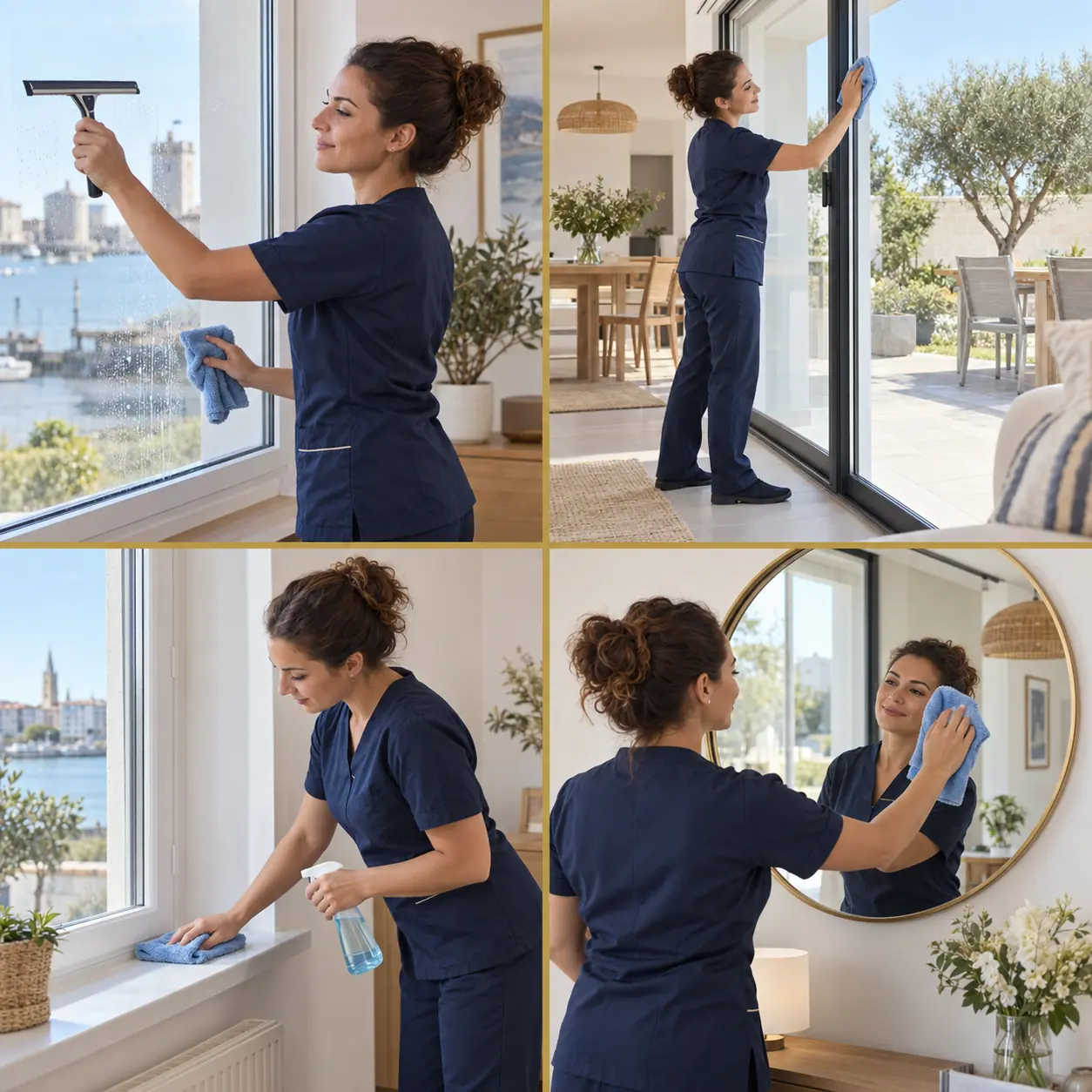 Nettoyage des vitres accessibles